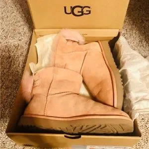 UGG Shoes Beautiful Womens Ugg Classic Mini Fluff Bow Boot
